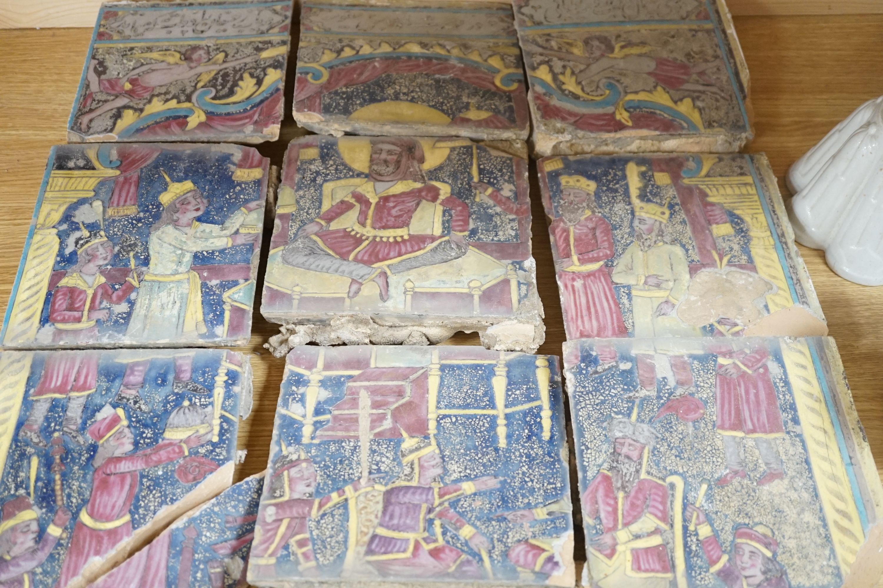 A 20th century Persian painted twelve tile panel.